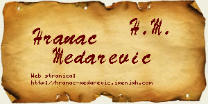 Hranac Medarević vizit kartica